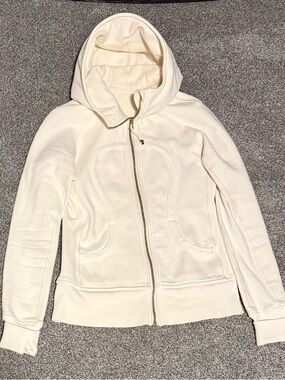 Lululemon Women's Cream Zip-Up Scuba Hoodie